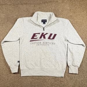 JanSport Eastern Kentucky University EKU Quarter-Zip Mens Size Small Gray